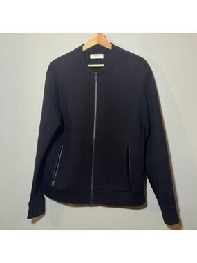 Women's Size M Dark Purple Everlane The Street Fleece Zip Up Bomber Jacket